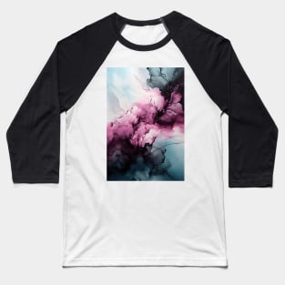 Midnight Rose - Abstract Alcohol Ink Art Baseball T-Shirt